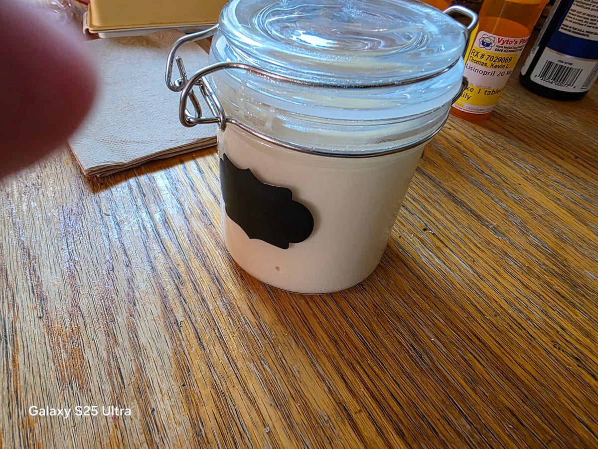 Close-up of a filled clamp-lid jar